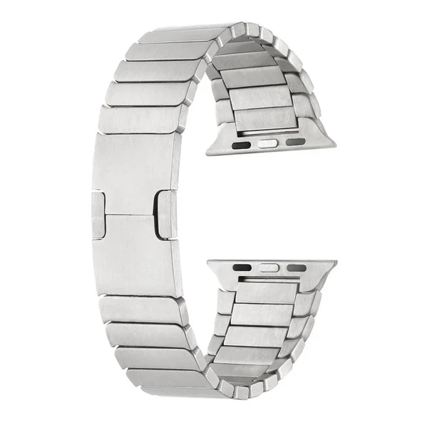 Apple Watch 42 44 45 49 mm Uyumlu Joint Luxury Klipsli Çelik Kordon - 2
