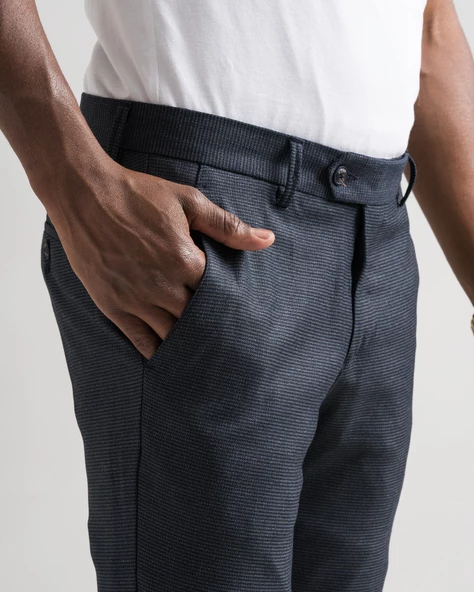 Ecer Slimfit Bitik Kareli Boru Paça Kışlık Erkek Kumaş Pantolon - 6