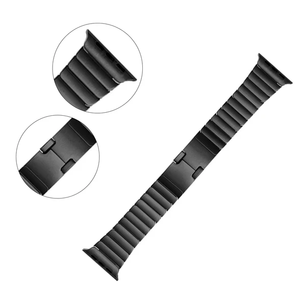Apple Watch 42 44 45 49 mm Uyumlu Joint Luxury Klipsli Çelik Kordon - 5