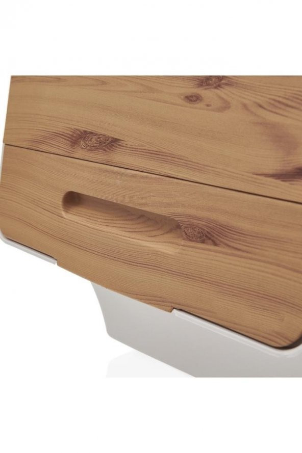 Motek Patateslik Soğanlık Sepeti Oyuncak Kutusu Tekerlekli Organızer Çok Amaçlı Kutu 1X12Lt-Bambu+Krem - 8