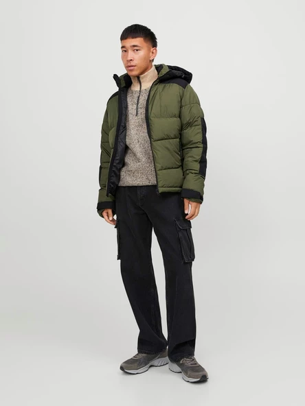 JACK JONES Erkek Kapüşonlu Su Geçirmez Mont 12239001 - 3