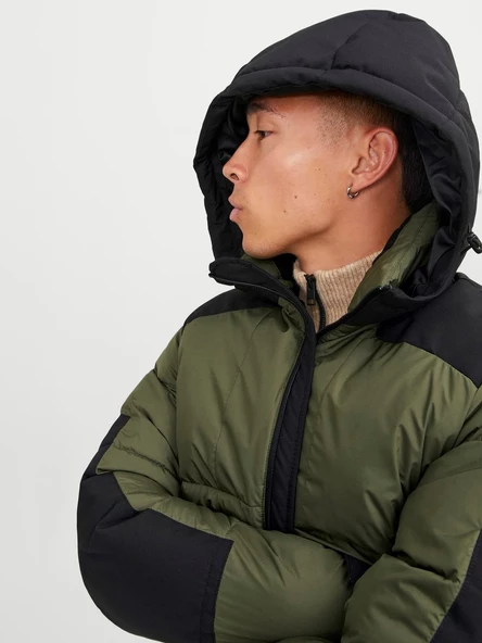 JACK JONES Erkek Kapüşonlu Su Geçirmez Mont 12239001 - 6