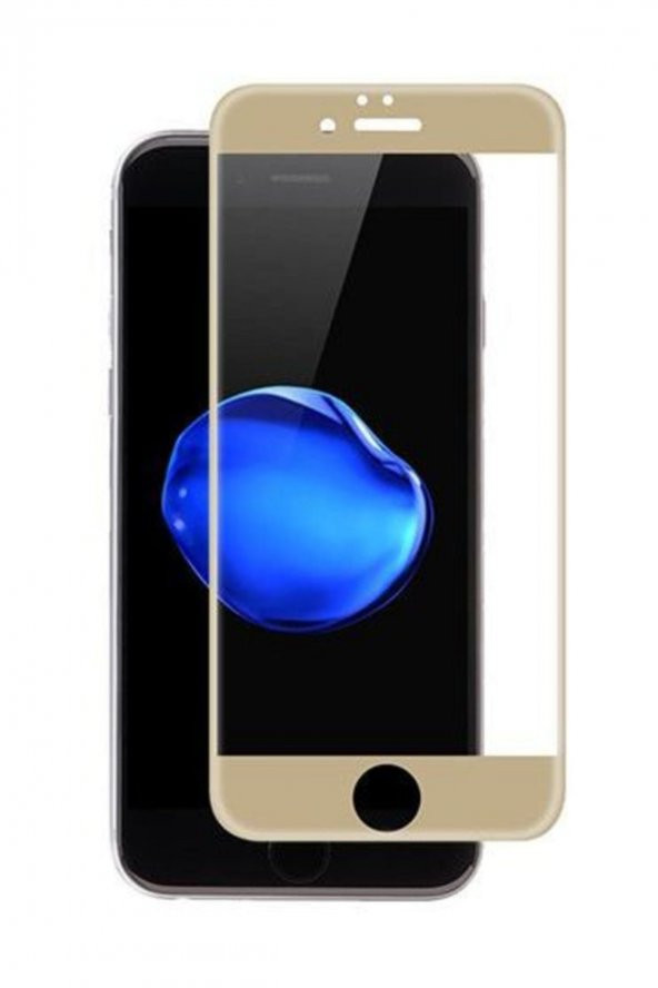 iPhone 7/8 Kavisli 4D Cam Ekran Koruyucu Gold