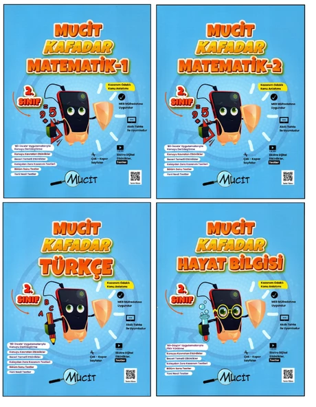 Mucit 2. Sınıf Matematik(2)+Türkçe+Hayat Bilgisi Kafadar Eğitim Seti 4 Kitap
