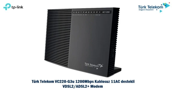 Türk Telekom TP-Link VC220-G3u AC 1200 Wirelles Dual Vdsl Modem (Kutulu-Yenilenmiş)