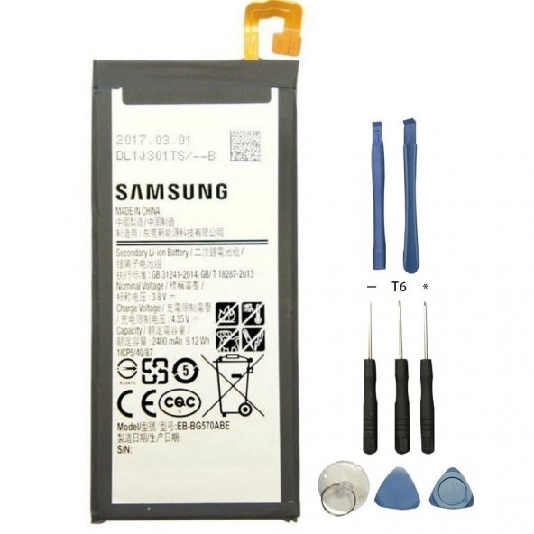 Samsung J5 Prime G610 Pil Batarya ve Tamir Seti Eb-Bg570Abe