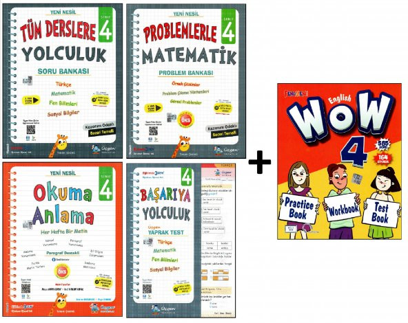 Üçgen+Fenomen 4. Sınıf Tam Set +Wow English 5 Kitap