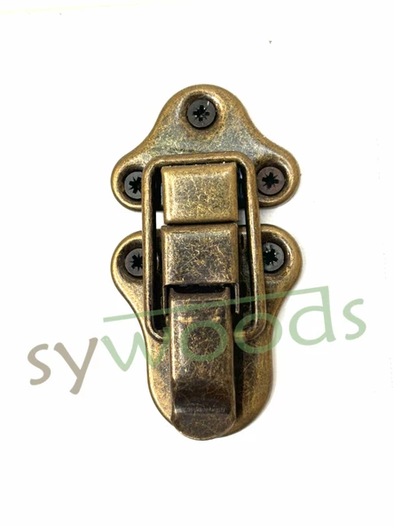 Büyük sandık klips bavul kilidi çanta tokası mandallı kilit 2 adet antik - 6
