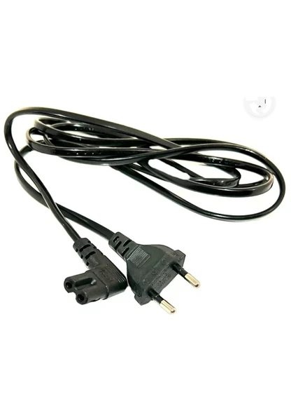 TV .TEYP 2 li Power Kablosu Yatay uç Siyah Standart 1.2m. - Resim 2