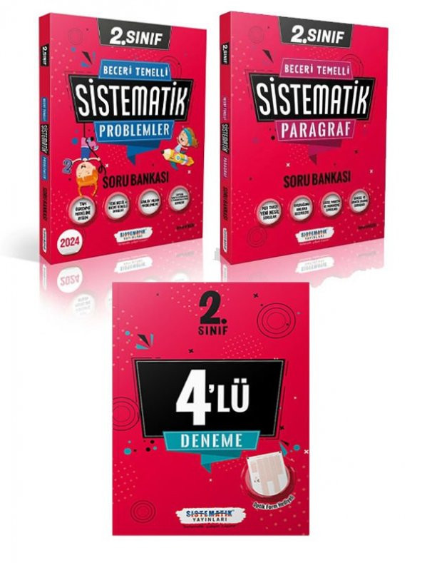 2024 Sistematik 2. Sınıf Paragraf + Problem + 4lü Deneme 3 lü Set - 3