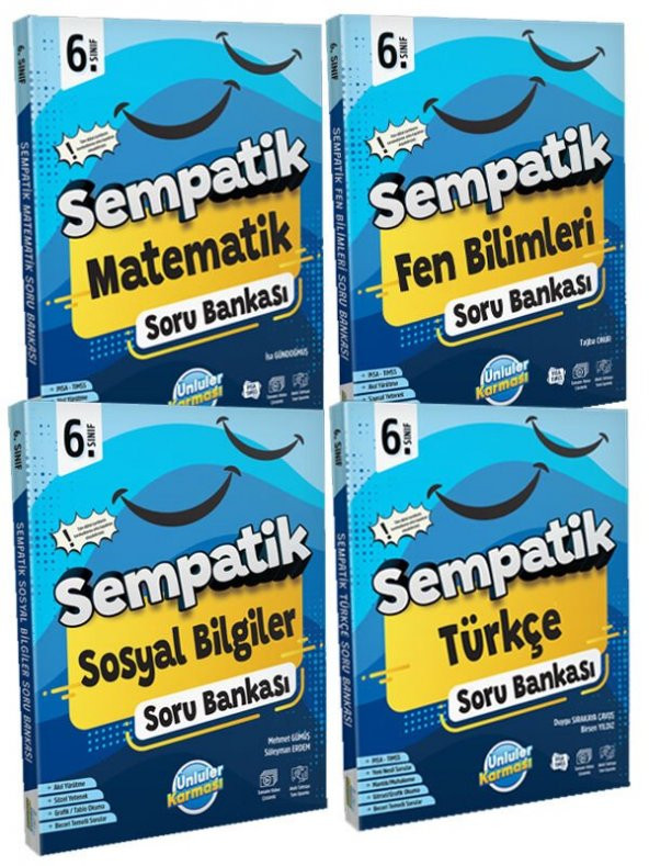 2024 Sempatik 6. Sınıf Türkçe + Fen + Matematik + Sosyal 4 lü Set Ünlüler Karması