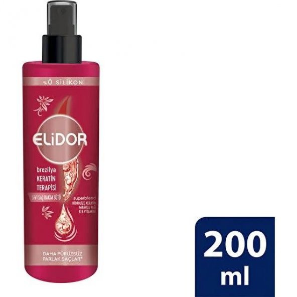 Elidor Sıvı Saç Bakım Sütü Brezilya Keratin Terapisi 200 Ml