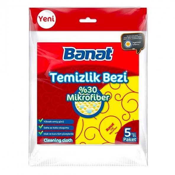 Banat Temizlik Bezi 5Li Mikrofiber 30