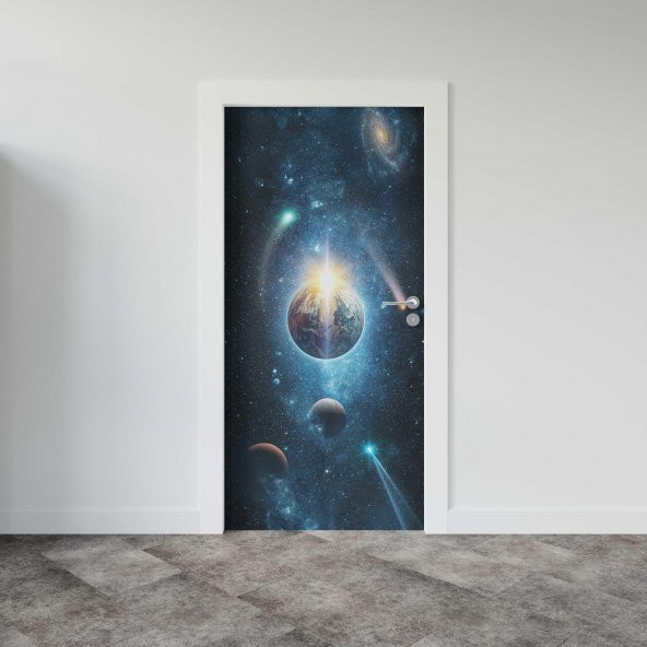 Kapı Giydirme Kapı Sticker Folyosu Dünya Uzay