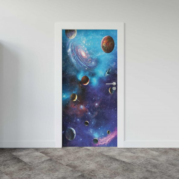 Kapı Giydirme Kapı Sticker Folyosu Uzay Galaksi