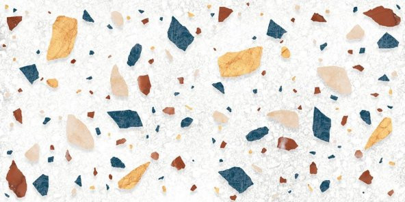Yer Kaplama Zemin Kaplama Folyosu 65x130 cm Terrazzo Renkli Mermer - 3