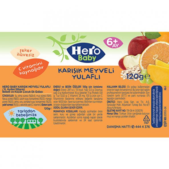 Hero Baby 120Gr Karışık Meyve Yulaf 5955-04 - 3
