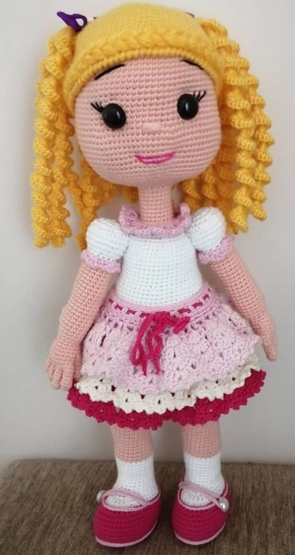 Sarışın Şeker Bebek Amigurumi Organik Oyuncak