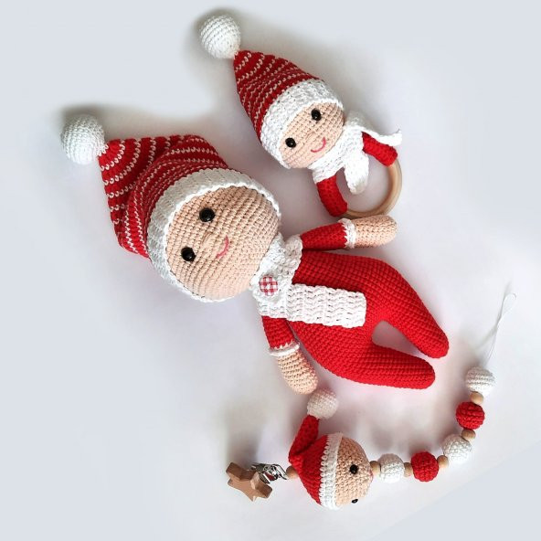 Yumurcak Modeli Yeni Doğan Seti Amigurumi Organik Oyuncak - 2