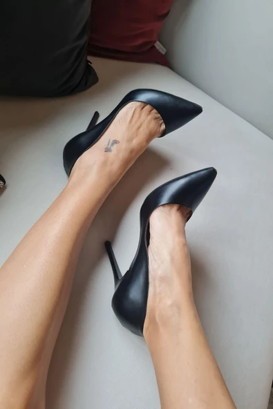 001 200 Topukla Kadın 10 cm Topuklu Klasik Sivri Burun Stiletto - Resim 7