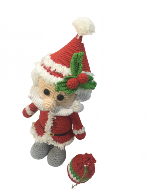 Çantalı Noel Baba Amigurumi Organik Oyuncak - 2