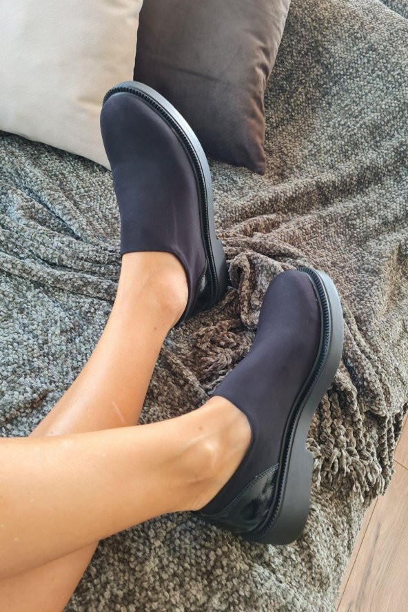022 20700 Topukla Kadın Streç Loafer Makosen Günlük Ayakkabı - 2