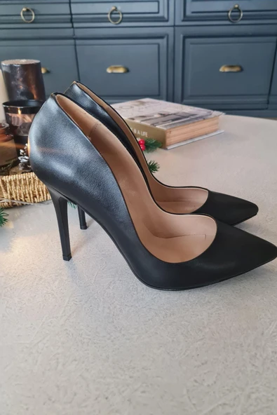 001 200 Topukla Kadın 10 cm Topuklu Klasik Sivri Burun Stiletto - Resim 9