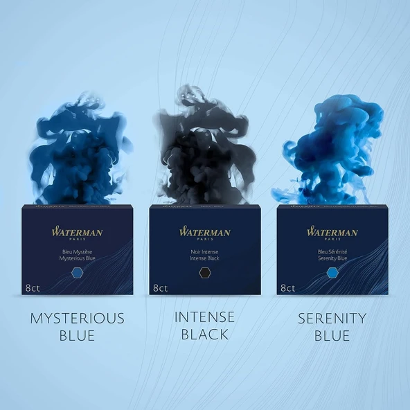 Waterman Dolma Kalem Kartuşu, Mavi, 8'li Paket - Resim 2