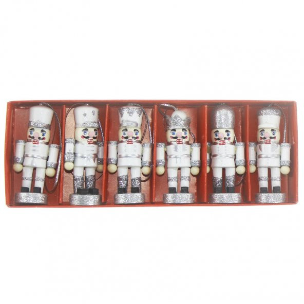 6 Adet 6cm Kurşun Asker Gümüş - 3