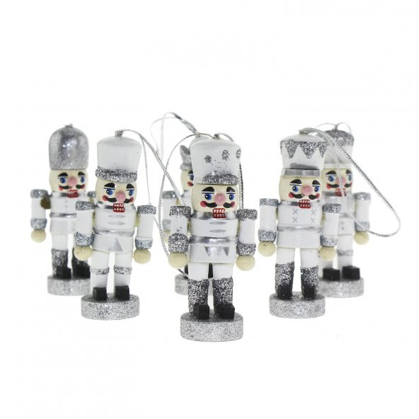 6 Adet 6cm Kurşun Asker Gümüş - 4