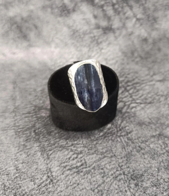 Yüzük Doğal Drusy Taş Çelik Ayarlanabilir Kadın Erkek Yüzük Takı Aksesuar