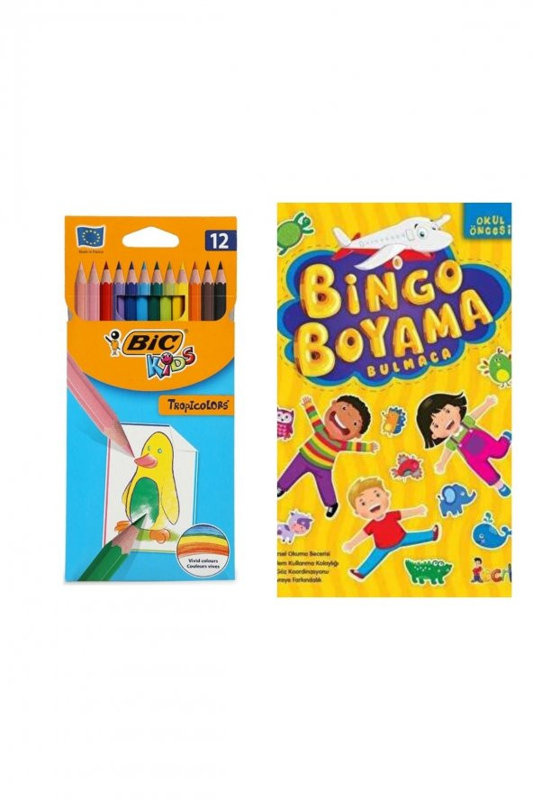 12li Kuru Boya Kalemi +bingoi Boyama Kitabı