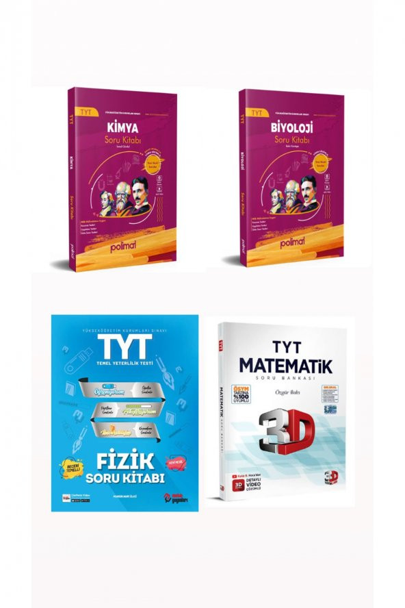Tyt Fizik-Kimya-Biyoloji-Matematik Soru Bankası Set