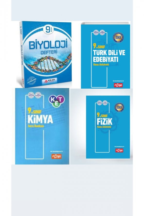 9.Sınıf Fizik-Kimya-Edebiyat Soru Bankaları + Biyoloji Defter