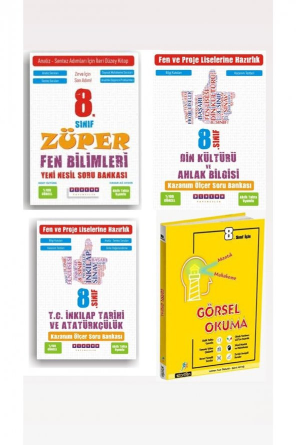 8.Sınıf Fen-Din-İnkılap Soru Bankası+Görsel Okuma