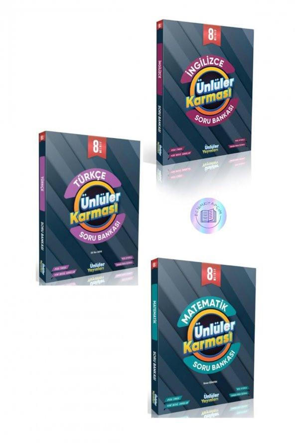 8.sınıf Türkçe-matematik-ingilizce Soru Bankaları ürün görseli 1