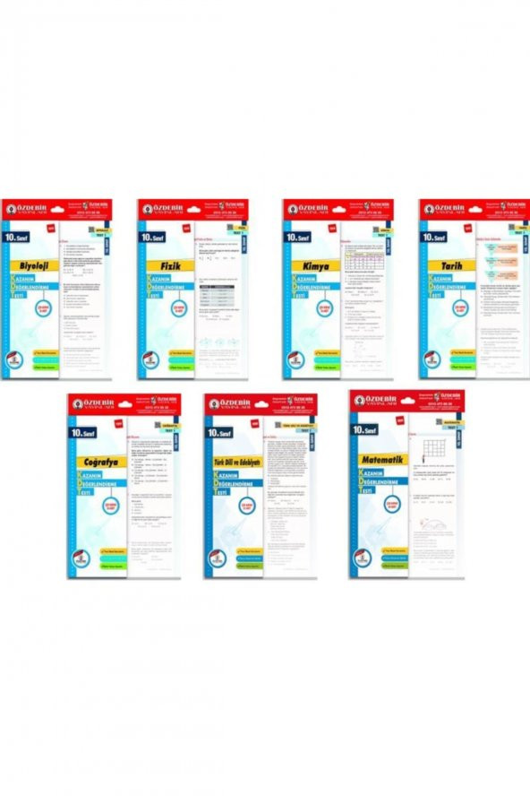 10.sınıf Biyoloji,fizik,kimya,tarih,coğrafya,türk Dili,matematik Yaprak Testleri