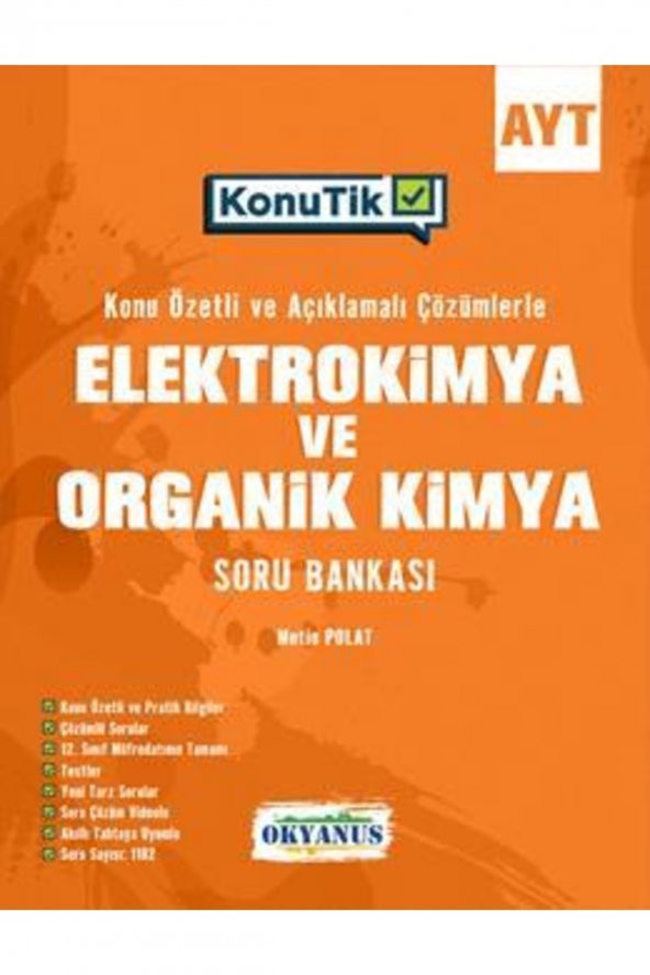 Ayt Konutik Elektrokimya Ve Organik Kimya Soru Bankası ürün görseli 1
