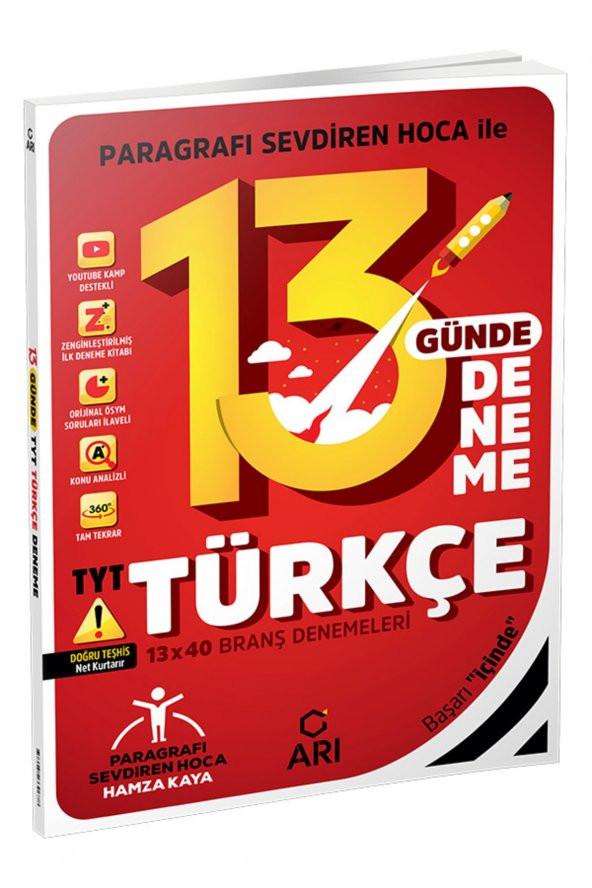2023 Tyt Türkçe 13 Günde 13x40 Branş Denemeleri Hamza Kaya