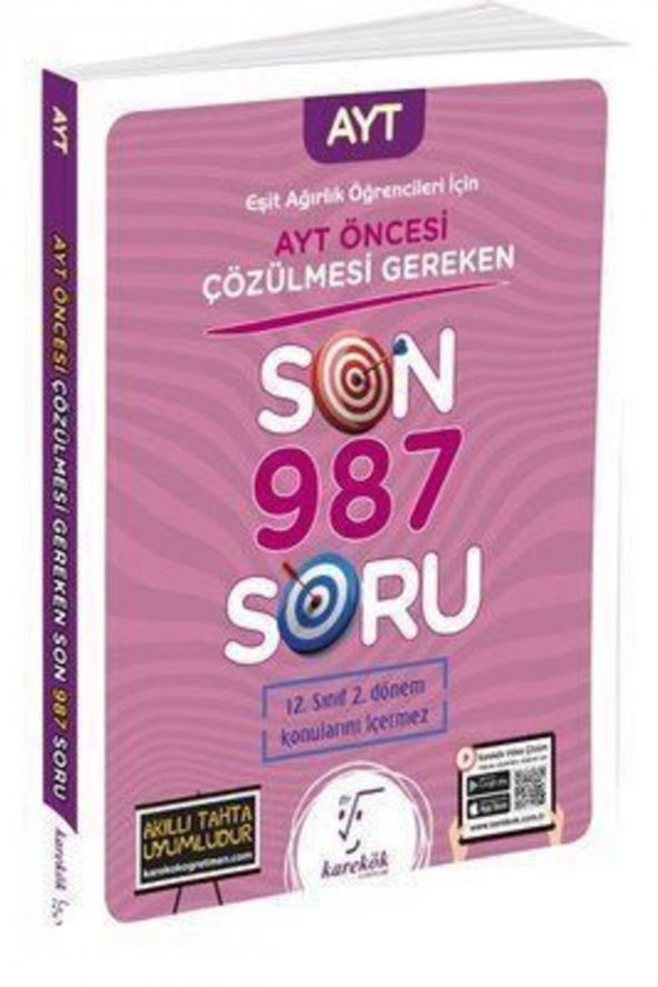 2023 Ayt Öncesi Çözülmesi Gereken Son 987 Soru Eşit Ağırlık Öğrencileri Için ürün görseli 1