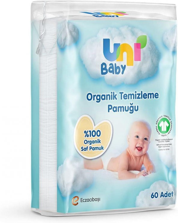 Uni Baby Organik Temizleme Pamuğu 60 Lı