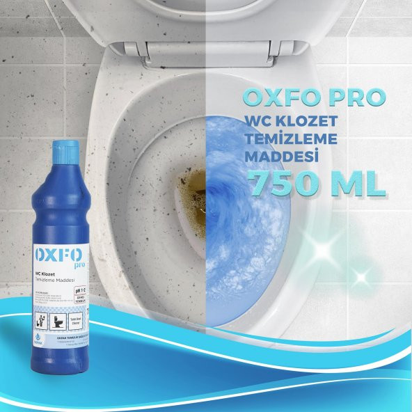 OXFOPRO WC KLOZET,TUVALET TAŞI,PİSUAR VS. İÇİN PROFESYONEL TEMİZLİK VE BAKIM JELİ 750 ML - 2