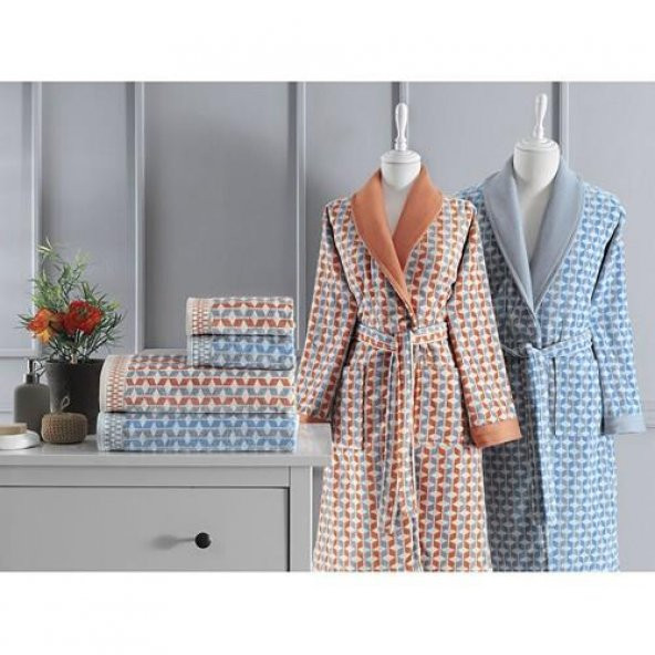 ÖZDİLEK CUATRO BORDES AİLE SETİ TURUNCU-MAVİ