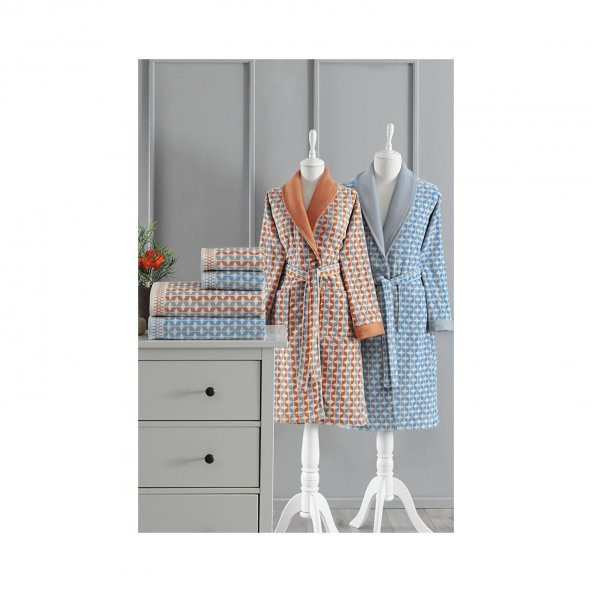 ÖZDİLEK CUATRO BORDES AİLE SETİ TURUNCU-MAVİ - 3