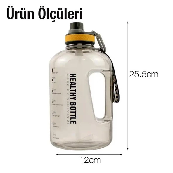 Coofbe 2.2Lt Su Matarası Su Şişesi Pipetli Sızdırmaz Bpa Içermez Su Matarası Emniyet Kilitli Suluk - 10