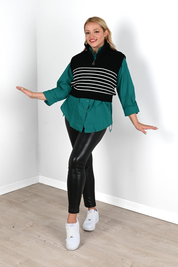 Kadın Fermuarlı Triko Süveter 4304-24-060 - 4