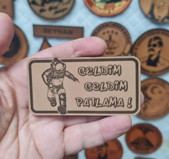 EOD Bomba İmha Deri PEÇ - Patlama Patlama Geldim -Arma - Leather Patch2 - 2