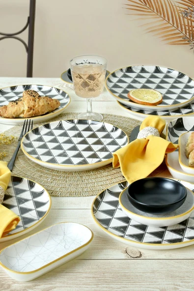 Keramika Keraart Trigon Kahvaltı Takımı 18 Parça 6 Kişilik 18765-67-69 - Resim 3