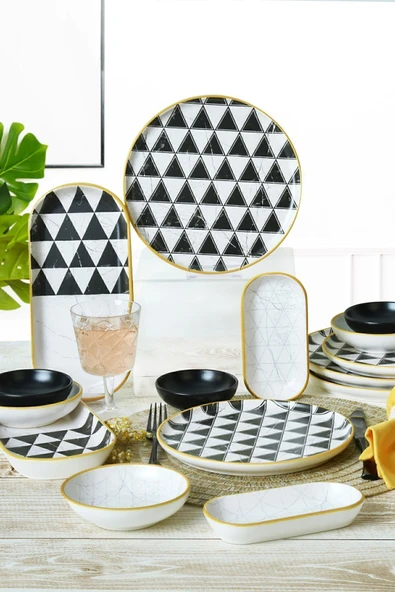 Keramika Keraart Trigon Kahvaltı Takımı 18 Parça 6 Kişilik 18765-67-69 - Resim 4