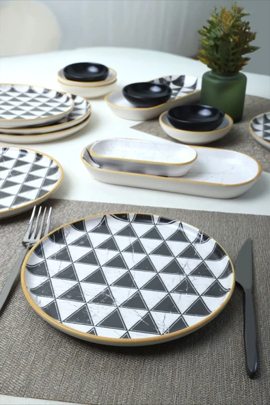 Keramika Keraart Trigon Kahvaltı Takımı 18 Parça 6 Kişilik 18765-67-69 - Resim 5